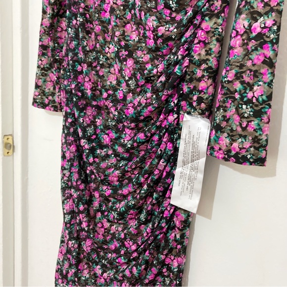 Dress the Population Mona Floral Long Sleeve Midi Dress Size XL NWOT - Picture 8 of 17
